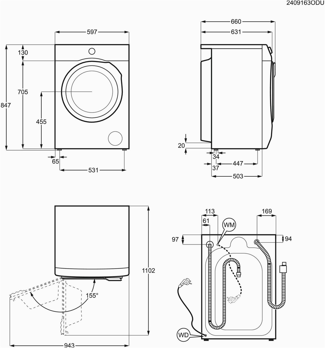 AEG AEG Lavamat LR9WW80409 Stand-Waschmaschine-Frontla – Detailansicht