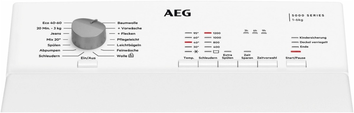 AEG AEG LTR5N30260 Waschmaschine-Toplader weiÃ, 6 kg, – Detailansicht