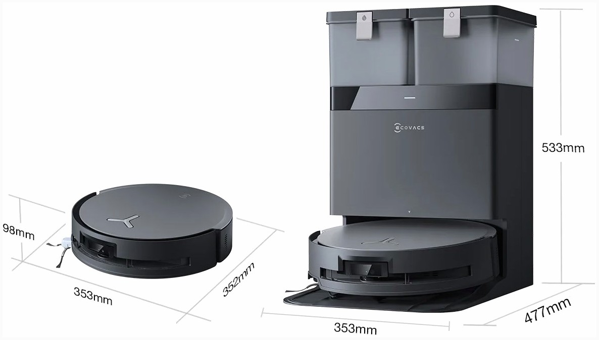ECOVACS ECOVACS X8 Omni Saugroboter schwarz – Seitenansicht